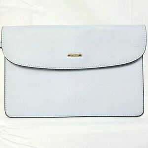 Francesca’s White Faux Leather Clutch Purse 10x7